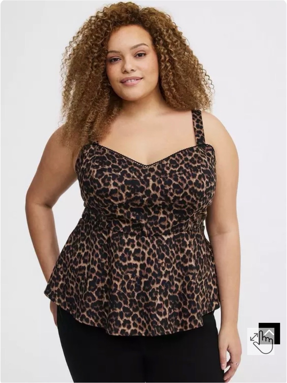 torrid Leopard Print Peplum Tank Top - Brown & Black